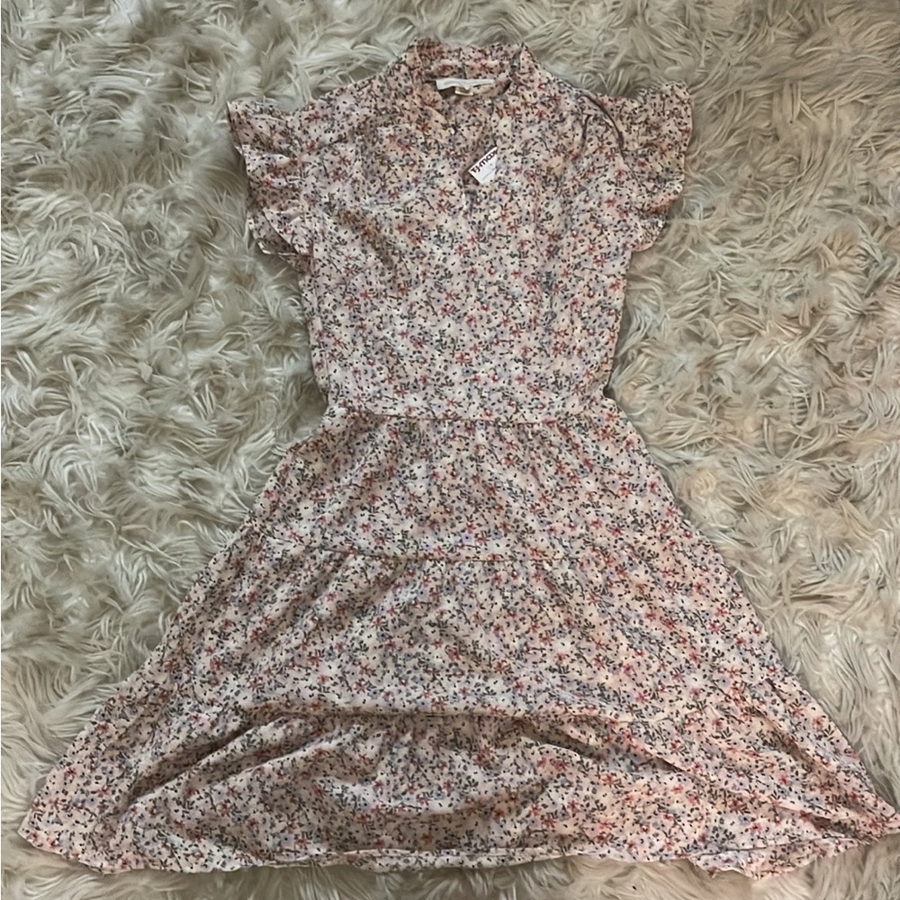 pink floral mini dress